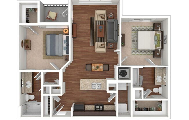 2 beds, 2 baths, 1,219 sqft, $1,246
