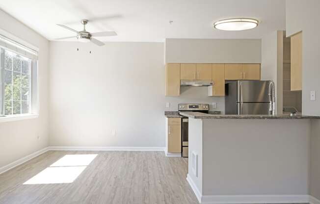 Well lit kitchen space - Springbrook Apartments
