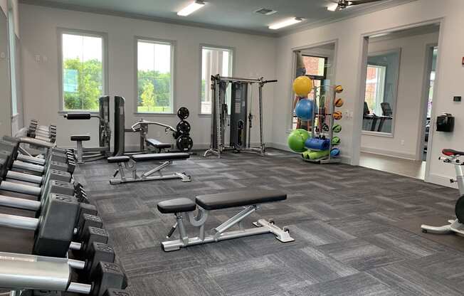 Fitness Center with Weights at Canebrake Apartment Homes, Shreveport, Louisiana, 71115