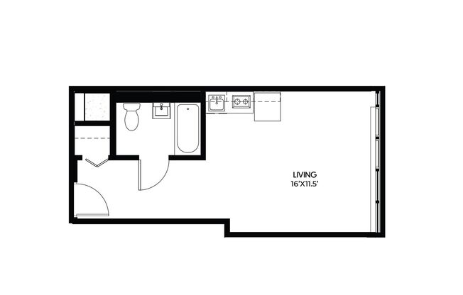 Studio, 1 bath, 370 sqft, $1,099, Unit 514