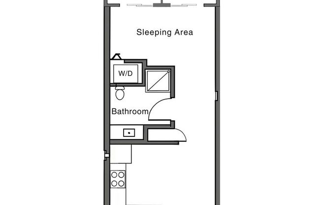Studio, 1 bath, 500 sqft, $995, Unit 24