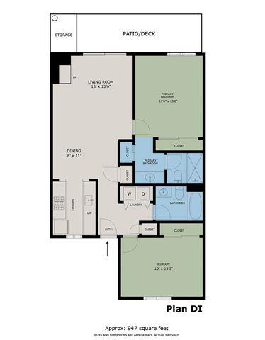 2 beds, 2 baths, 947 sqft, $3,095