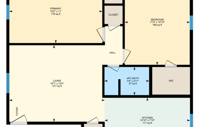 2 beds, 1 bath, 925 sqft, $825