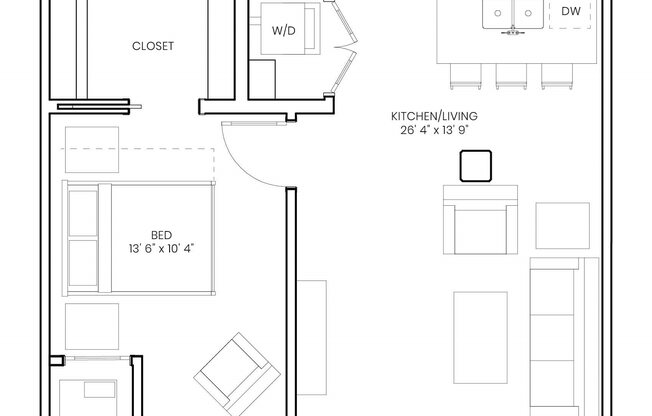 1 bed, 1 bath, 753 sqft, $1,785