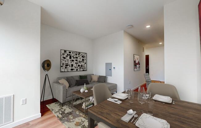 a view of the living room and dining room from the loft