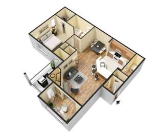 1 bed, 1 bath, 960 sqft, $1,564