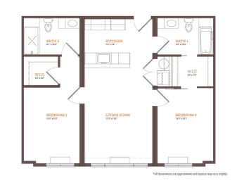 2 beds, 2 baths, 940 sqft, $2,053