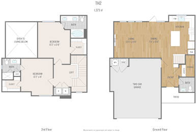 2 beds, 2.5 baths, 1,373 sqft, $2,762