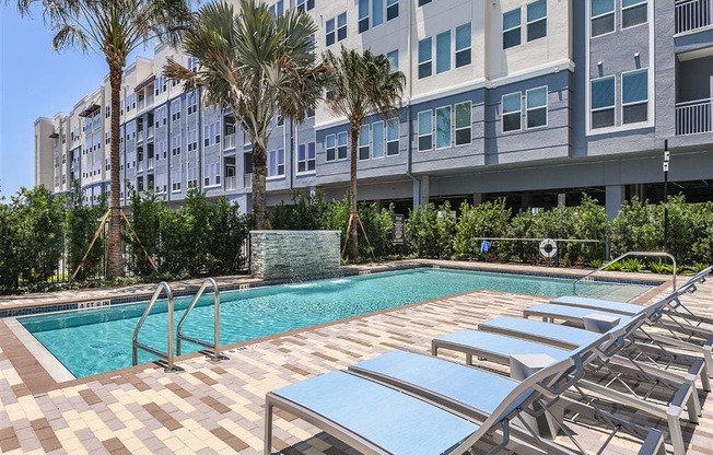 Resort-Style Pool at The Exchange Luxury Apartments in St. Petersburg, FL