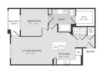 1 bed, 1 bath, 719 sqft, $1,144