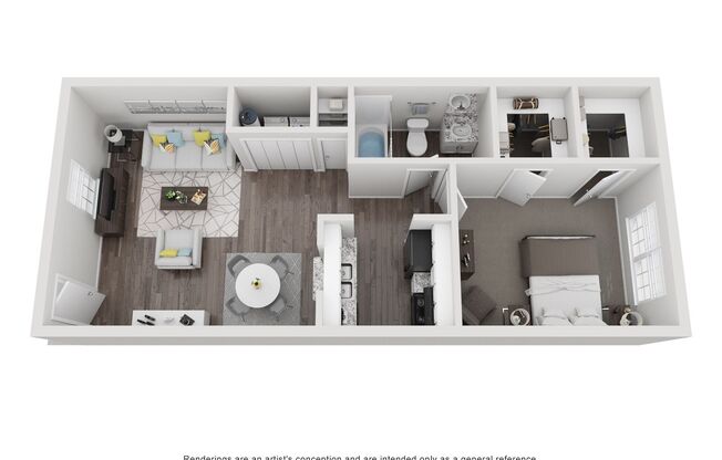 1 bed, 1 bath, 640 sqft, $900