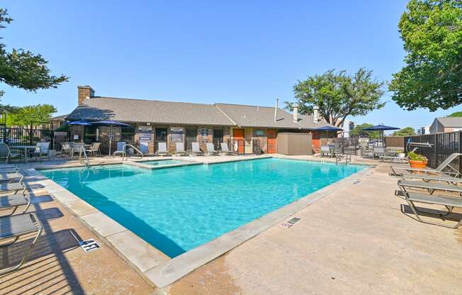 Main Pool at Bookstone and Terrace Apartments in Irving, Texas