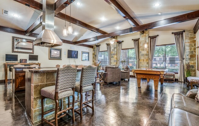 Club Room at 2nd Clubhouse at The Canyons Apartments, Texas