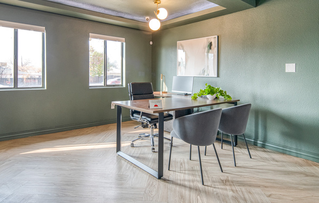 Front desk inside leasing office at Treehouse in Albuquerque, New Mexico