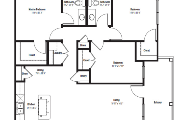 3 beds, 2 baths, 1,399 sqft, $1,900