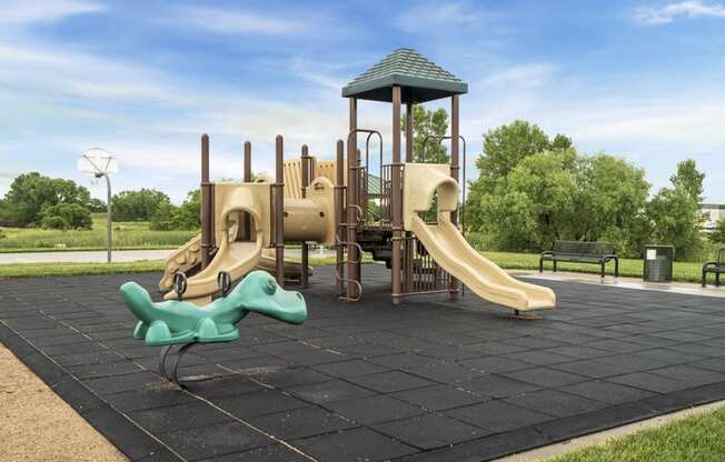 Playground at Schleich Park near Cascade Pines Duplex and Townhomes