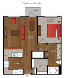 1 bed, 1 bath, 781 sqft, $2,206