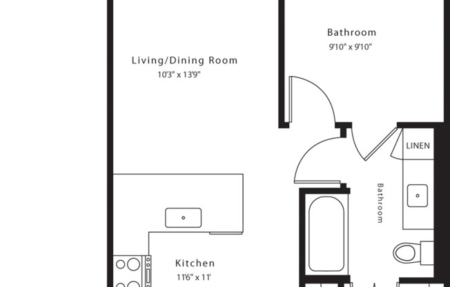 1 bed, 1 bath, 661 sqft, $1,960, Unit 723