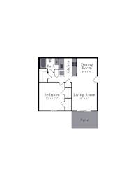 1 bed, 1 bath, 700 sqft, $859