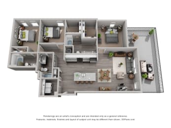 3 beds, 3 baths, 1,636 sqft, $2,495