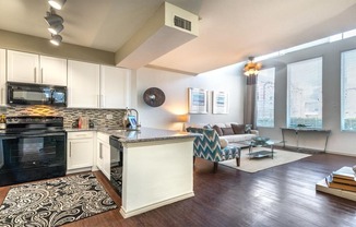 Lakewood on the Trail living space with great natural light Dallas Apartments