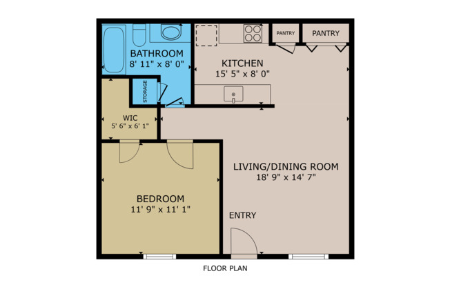 1 bed, 1 bath, 590 sqft, $675, Unit 8119-211AR