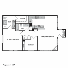 2 beds, 2 baths, 1,127 sqft, $1,915