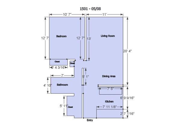1 bed, 1 bath, 550 sqft, $1,150, Unit 203