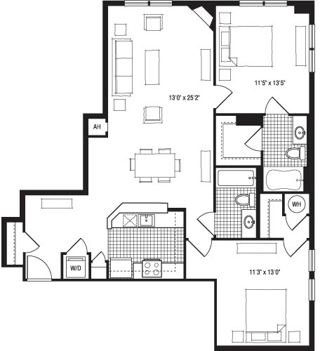 2 beds, 2 baths, 1,139 sqft, $4,059, Unit 1202
