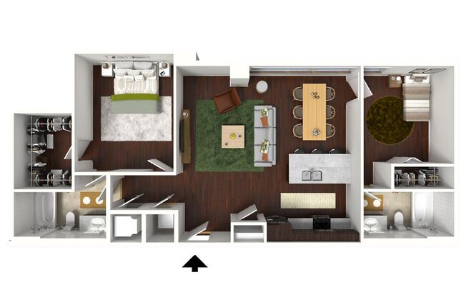 2 beds, 2 baths, 983 sqft, $1,648, Unit 529