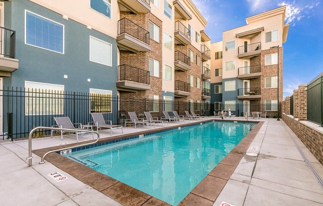 our apartments have a large swimming pool in front of our buildings