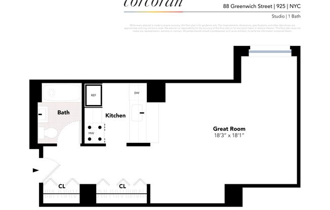 1 bed, 1 bath, 532 sqft, $3,500, Unit 925