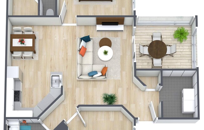 2 beds, 2 baths, 966 sqft, $1,499