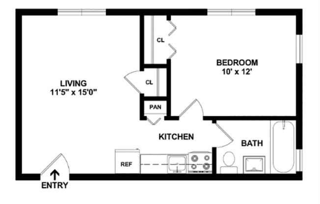 1 bed, 1 bath, 500 sqft, $1,185