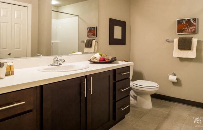 Bathroom of an apartment at west parc in bethany village located near portland and beaverton oregon