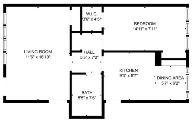 1 bed, 1 bath, 650 sqft, $900, Unit 22