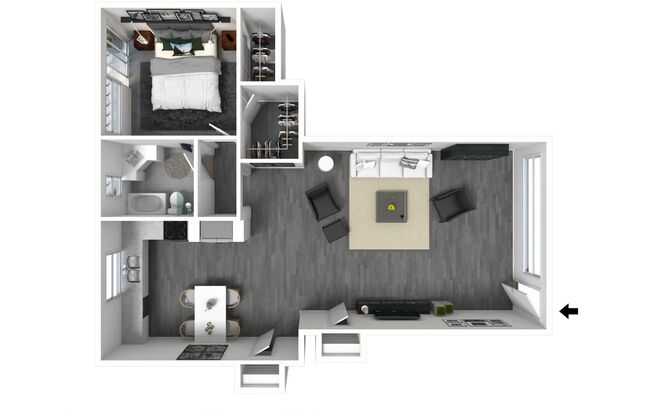 1 bed, 1 bath, 675 sqft, $3,098, Unit 315