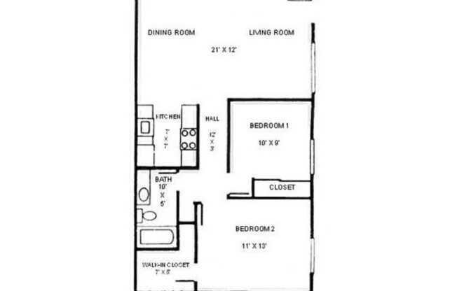 2 beds, 1 bath, 850 sqft, $2,090