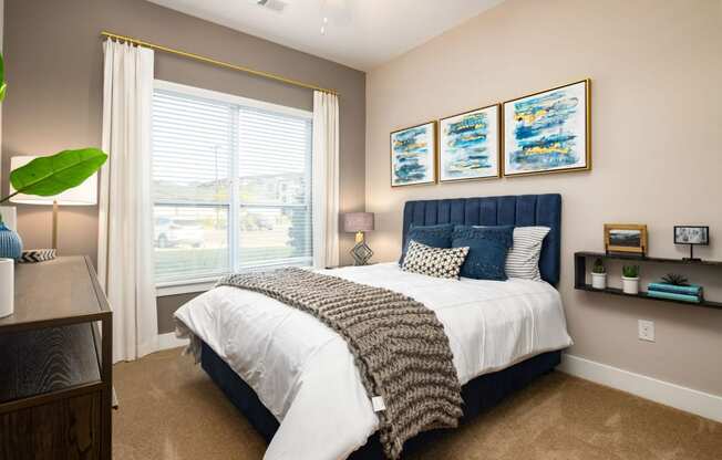 Beautiful Bright Bedroom With Wide Windows at Abberly Solaire Apartment Homes, Garner, NC, 27529