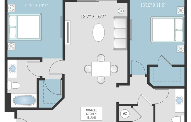 2 beds, 2 baths, 1,108 sqft, $2,883