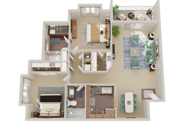 2 beds, 2 baths, 1,150 sqft, $1,275, Unit 619-B