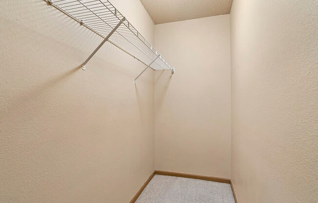 our apartments have a walk in closet with plenty of room to move around