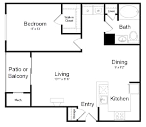 1 bed, 1 bath, 783 sqft, $1,884