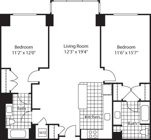 2 beds, 2 baths, 1,113 sqft, $5,108, Unit 218