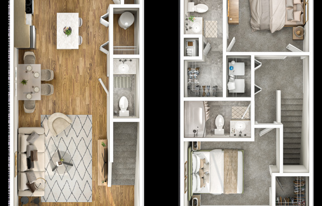 2 beds, 2.5 baths, 1,096 sqft, $1,400, Unit 2773-02