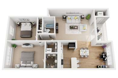 2 beds, 1 bath, 982 sqft, $1,610