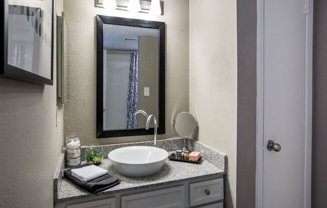 Bathroom With Vanity Lights at Verge, Dallas, Texas