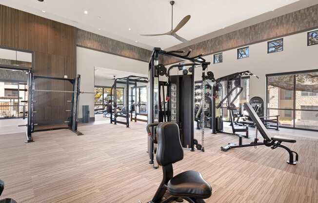 gym at ironridge at hill country village apartments