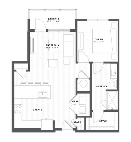 1 bed, 1 bath, 790 sqft, $1,100