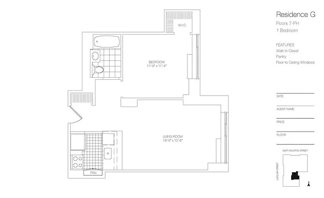 Studio, 1 bath, $5,800, Unit 20-G